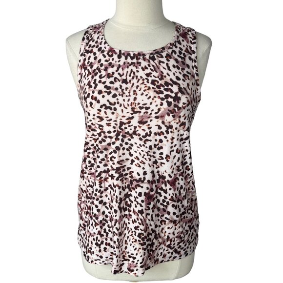 Old Navy Active Workout Tank Top Womens Medium Brown Animal Print Sleeveless - Picture 1 of 7